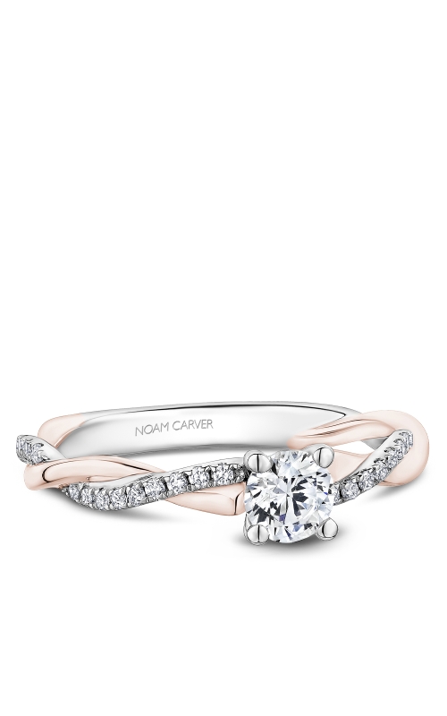 14kt White and rose gold 0.33ct Round solitaire