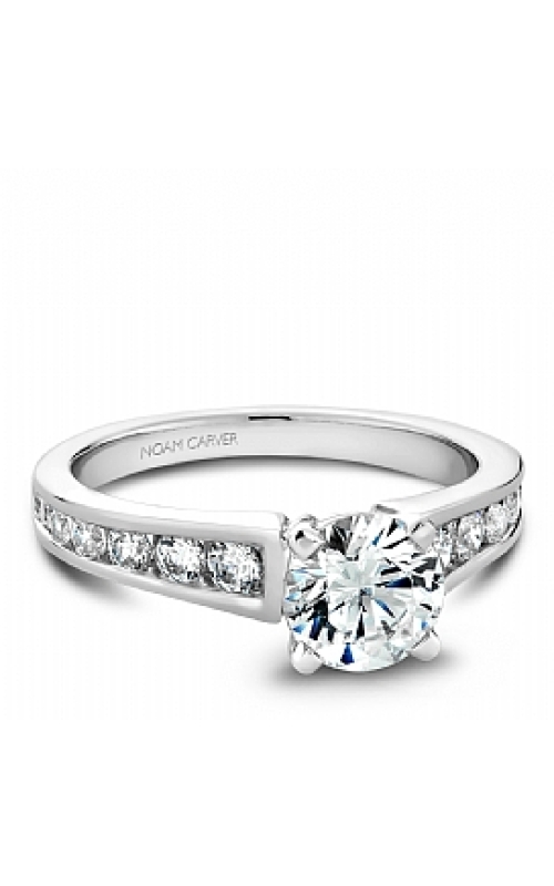 14kt White gold round solitaire