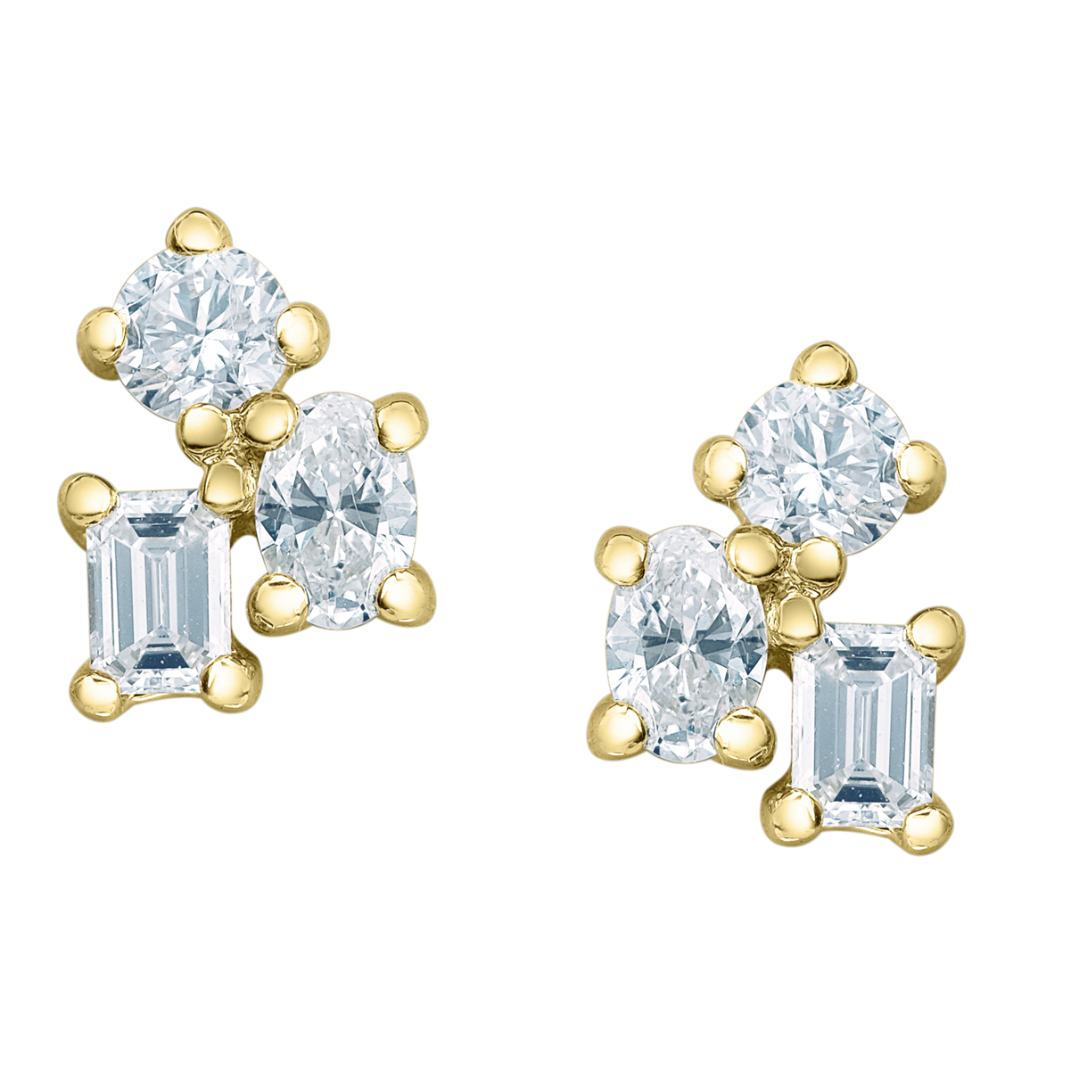 10K Yellow Gold Lab Grown Diamond Earrings 10K Yellow Gold Lab Grown Diamond Earrings