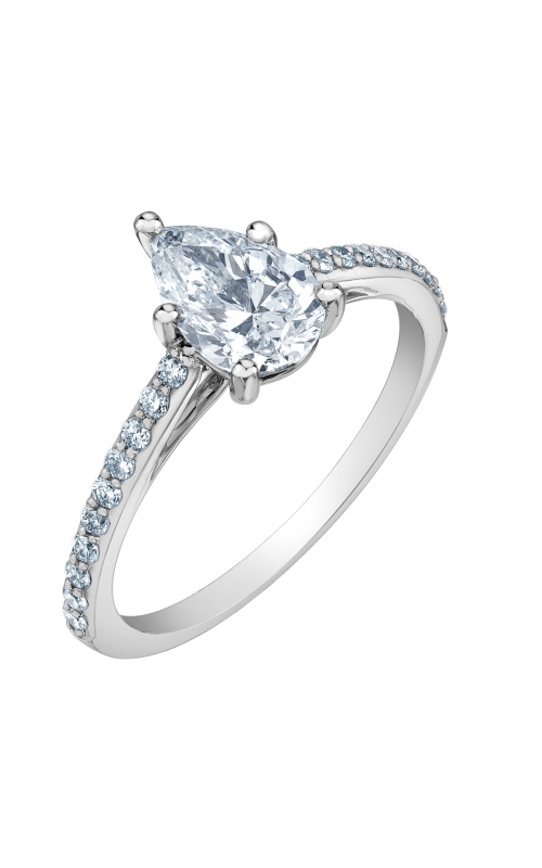 1.00ct, VS-1 clarity, E color, Pear cut lab grown diamond center