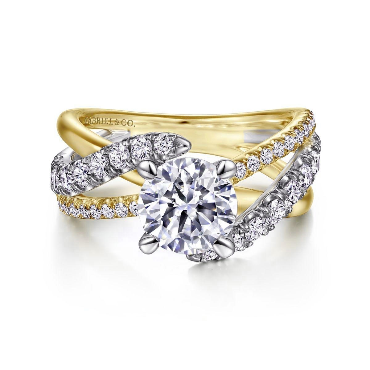 14K White-Yellow Gold Round Diamond Engagement Ring 14K White-Yellow Gold Round Diamond Engagement Ring