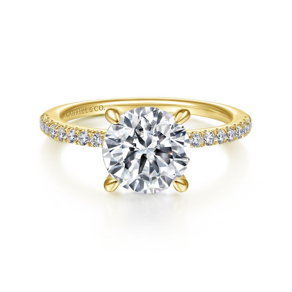 14K Yellow Gold Round Diamond Engagement Ring 14K Yellow Gold Round Diamond Engagement Ring
