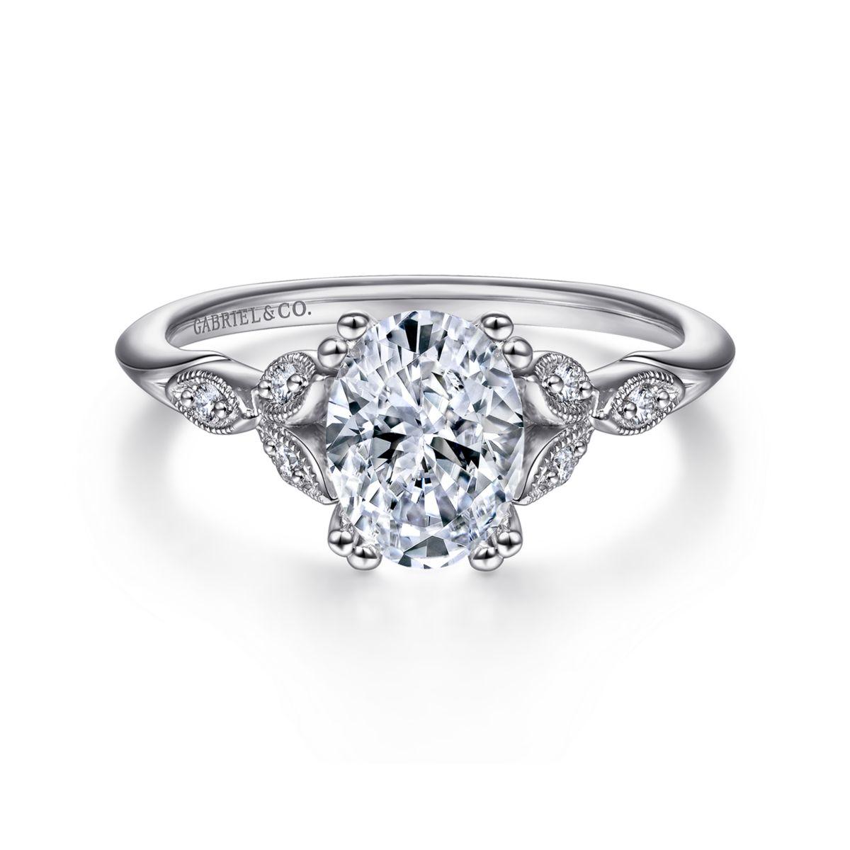 14K White Gold Oval Diamond Engagement Ring 14K White Gold Oval Diamond Engagement Ring