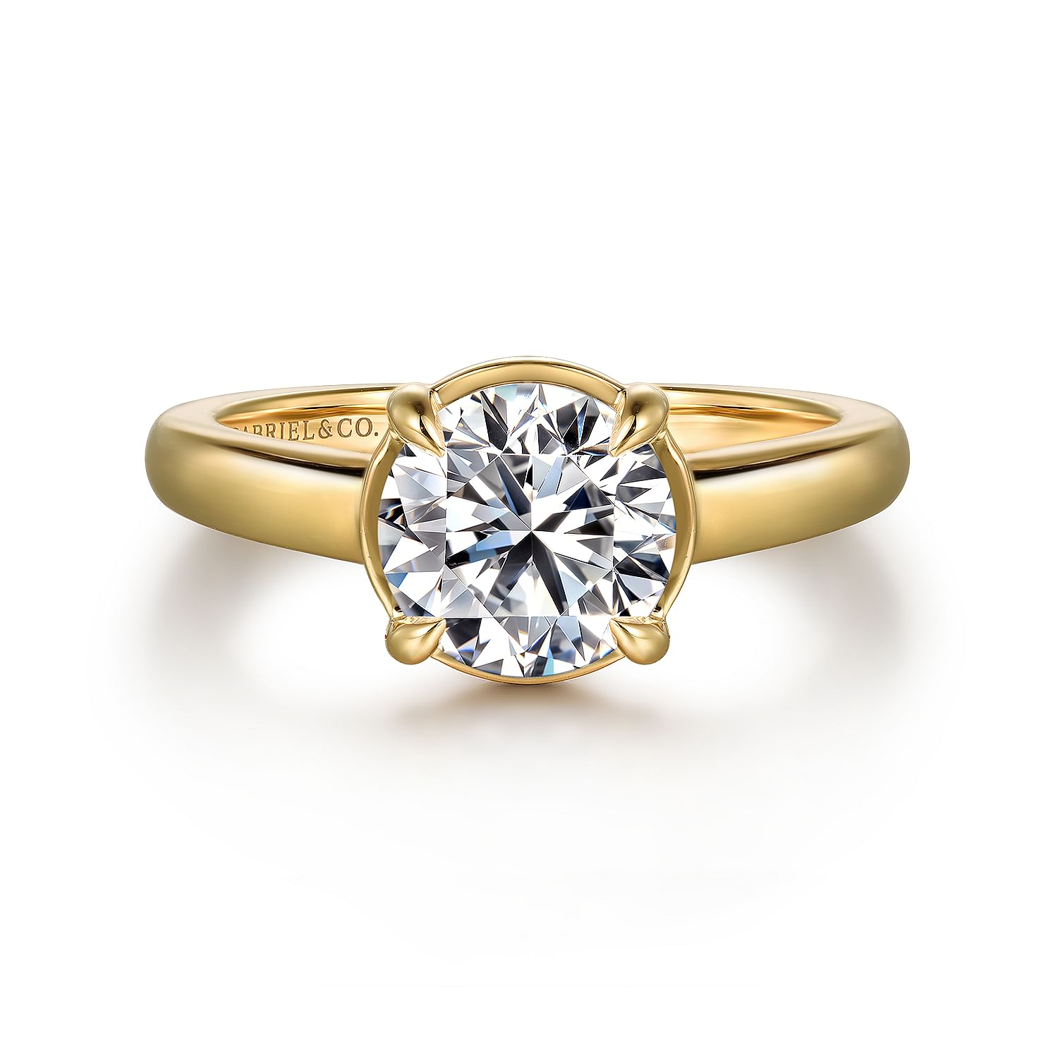 14K Yellow Gold Round Diamond Engagement Ring 14K Yellow Gold Round Diamond Engagement Ring