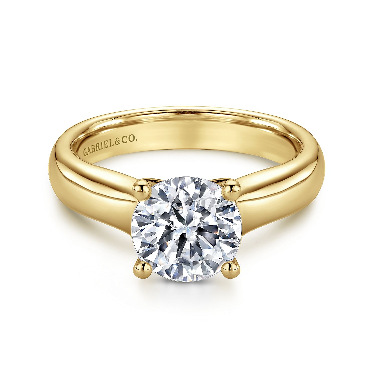 14K Yellow Gold Round Diamond Engagement Ring 14K Yellow Gold Round Diamond Engagement Ring