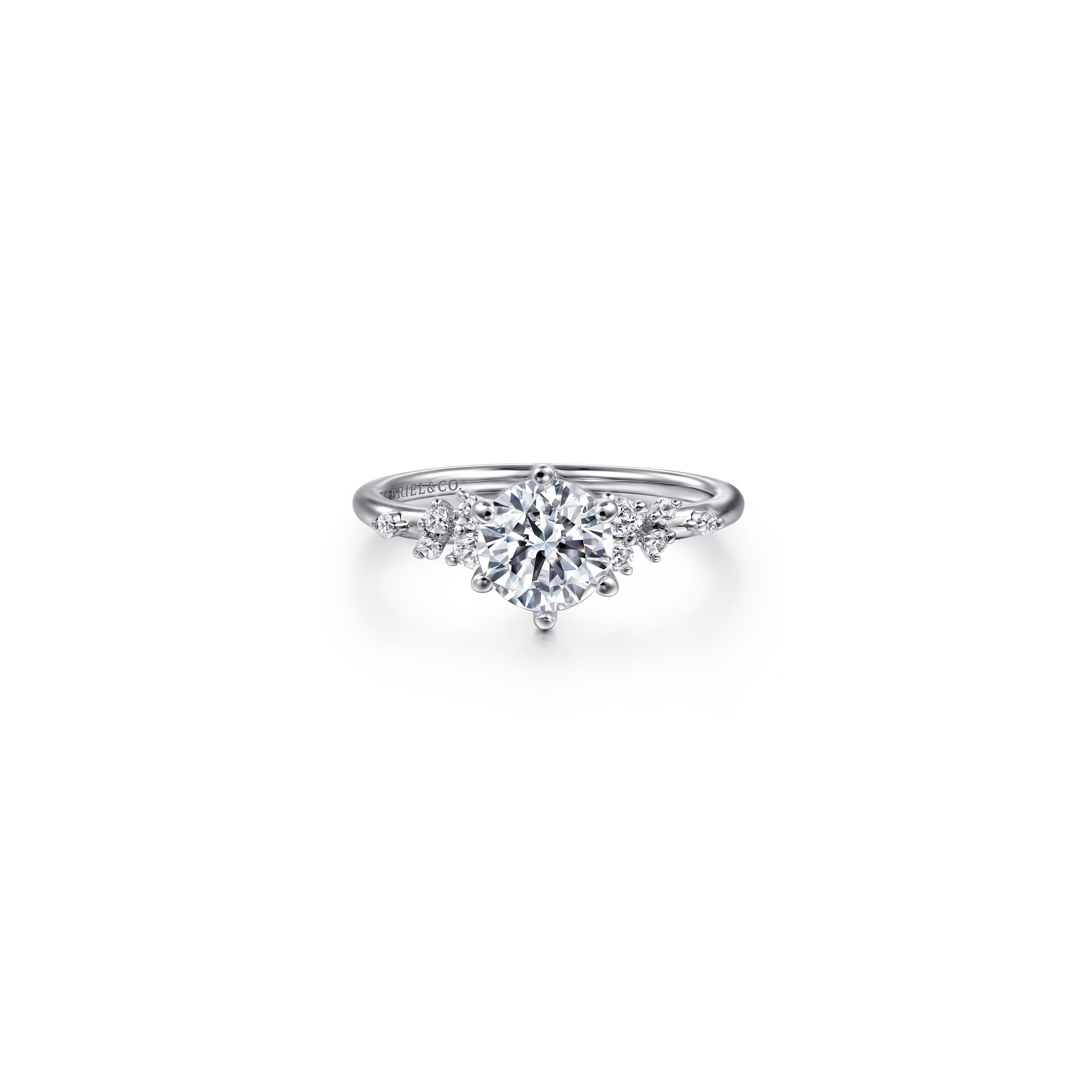 14K White Gold Round Diamond Engagement Ring