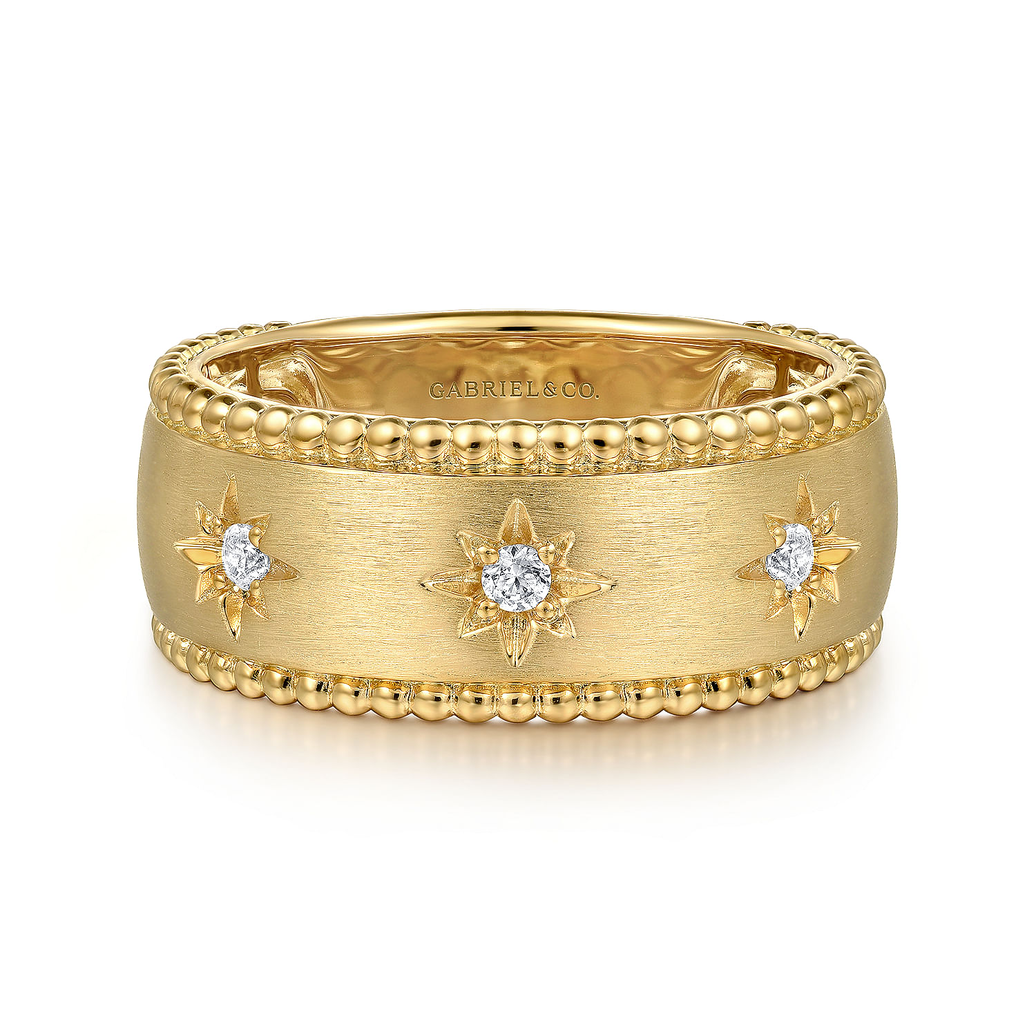 14K Yellow Gold Diamond Wide Bujukan Band Ladies 14K Yellow Gold Diamond Wide Bujukan Band Ladies