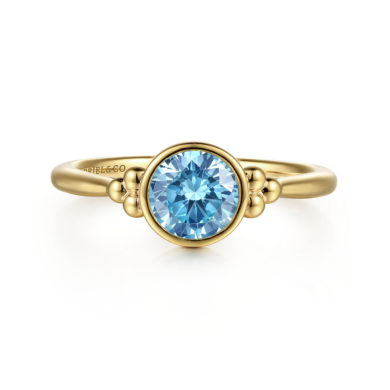 14K Yellow Gold Blue Topaz Bujukan Ring 14K Yellow Gold Blue Topaz Bujukan Ring
