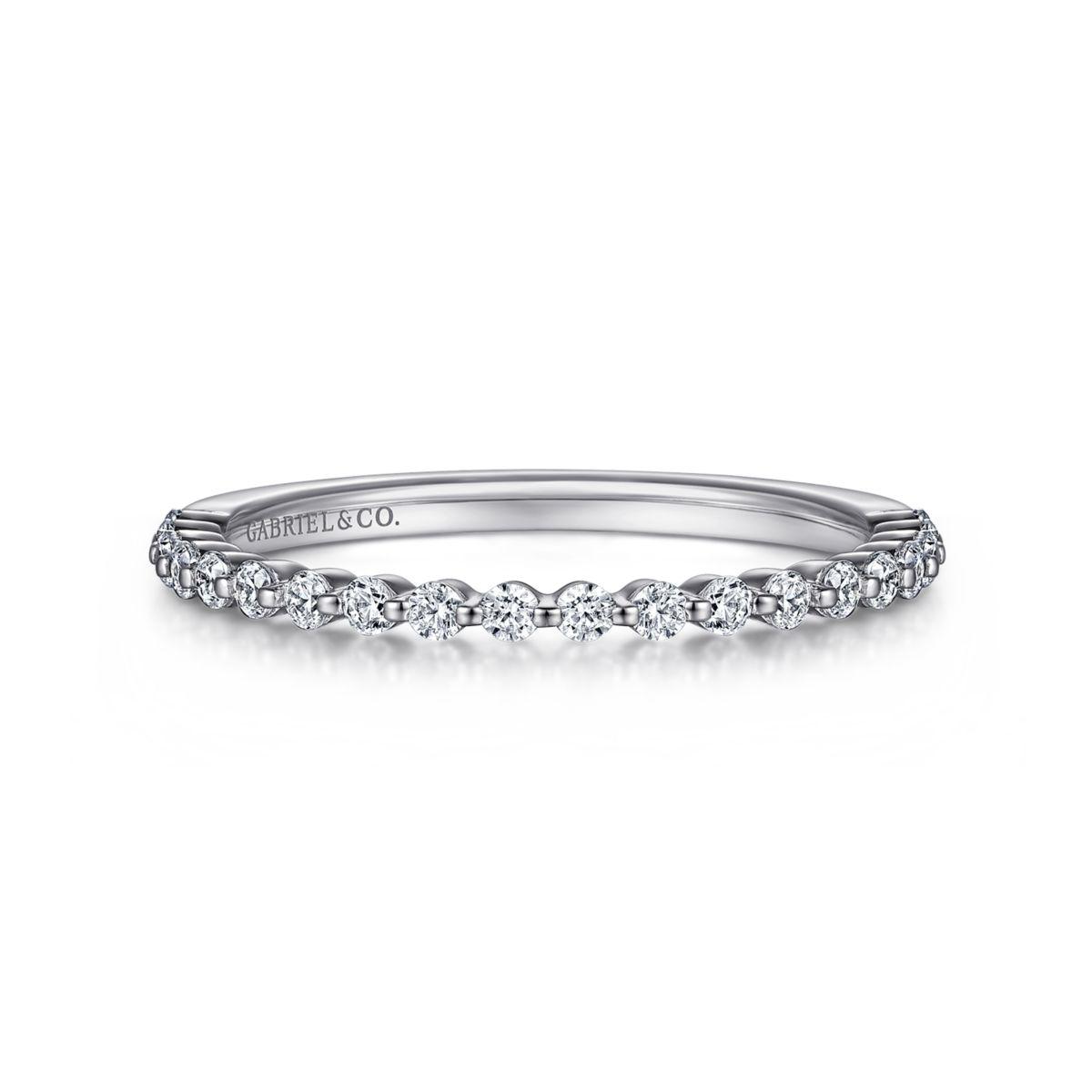 14K White Gold Single Prong Diamond Anniversary Band 14K White Gold Single Prong Diamond Anniversary Band