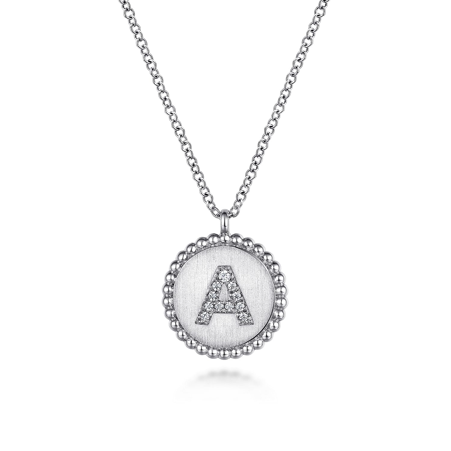 925 Sterling Silver Bujukan Diamond Initial A Necklace