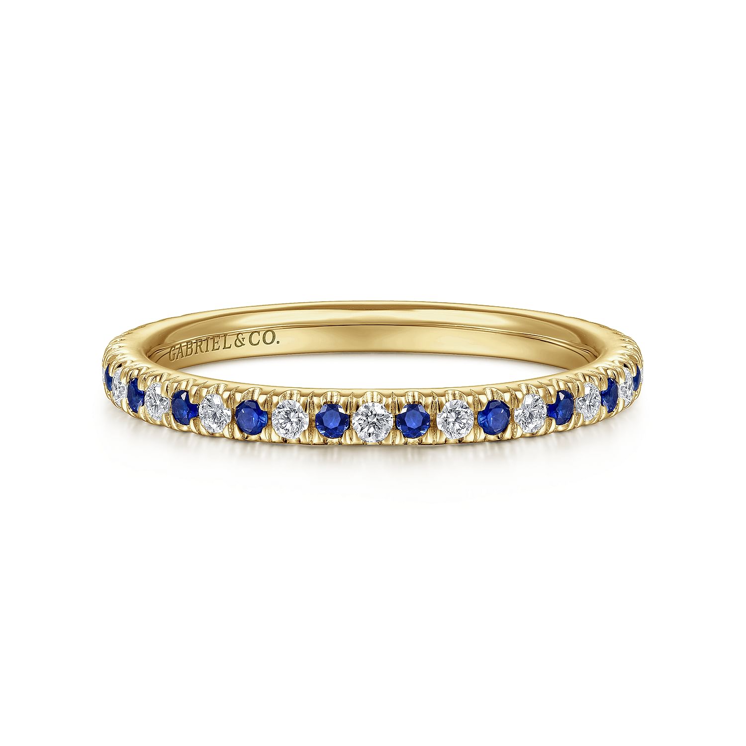 14K Yellow Gold Diamond and Sapphire Anniversary Band 14K Yellow Gold Diamond and Sapphire Anniversary Band