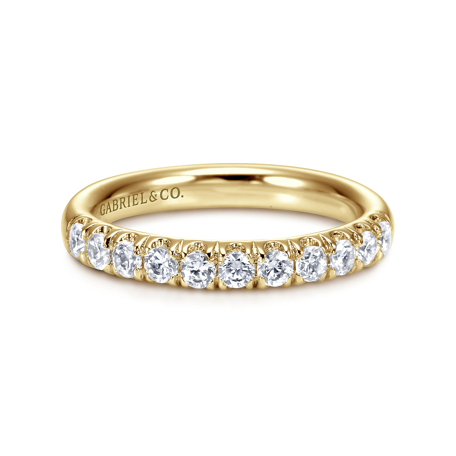 14K Yellow Gold 11 Stone French Pave Diamond Wedding Band 14K Yellow Gold 11 Stone French Pave Diamond Wedding Band