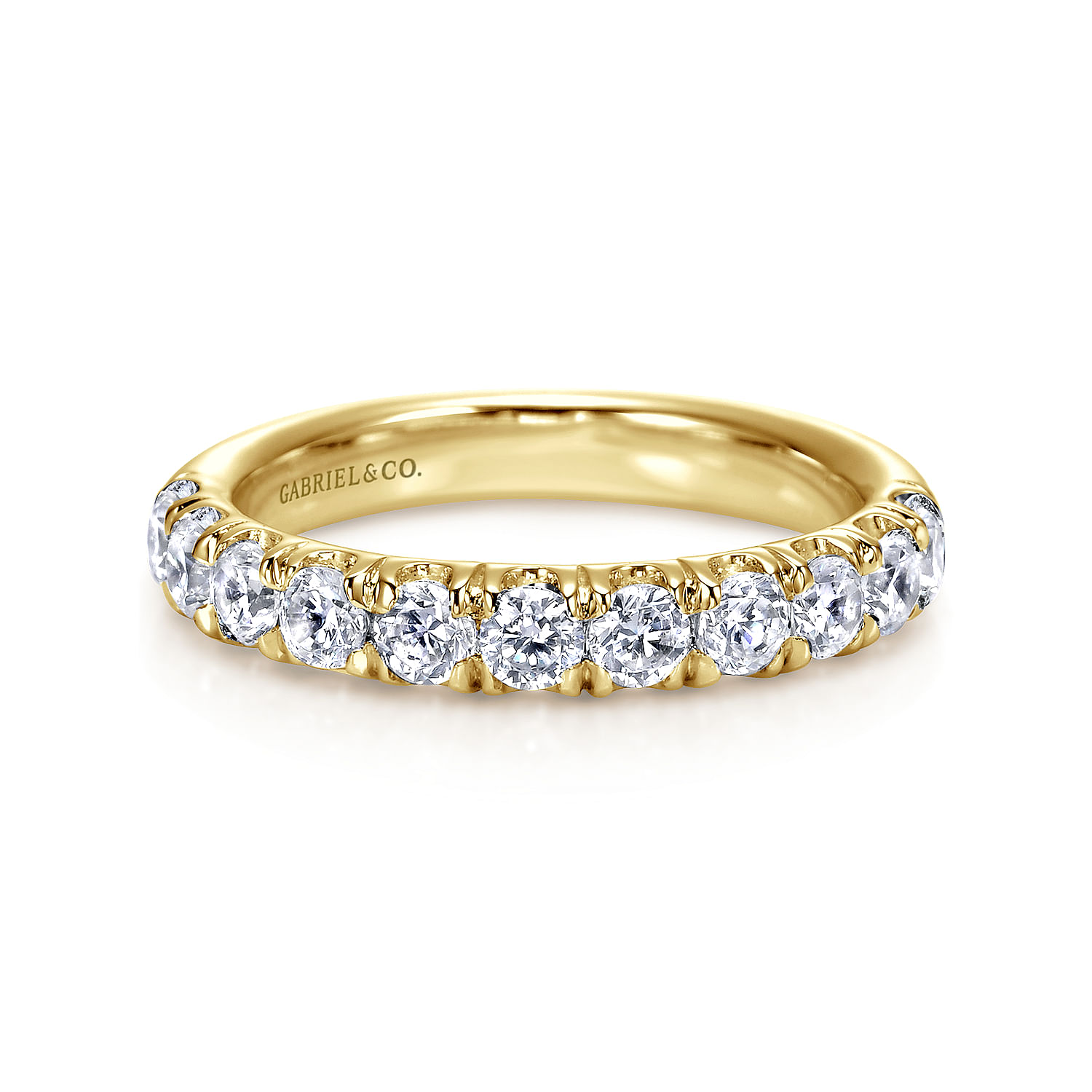14K Yellow Gold 11 Stone French Pave Diamond Wedding Band 14K Yellow Gold 11 Stone French Pave Diamond Wedding Band