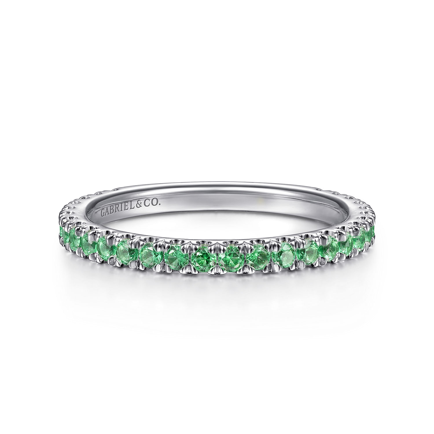 14K Gold Emerald Stackable Ring