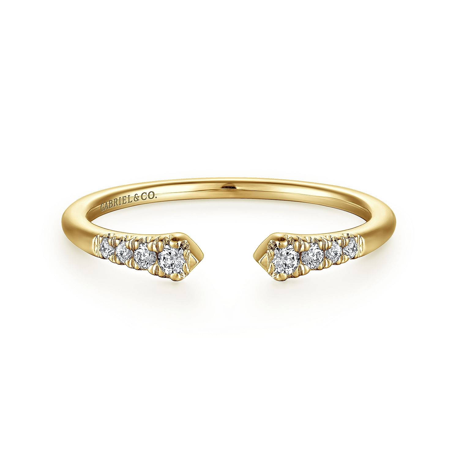 14K Yellow Gold Split Diamond Stackable Ring 14K Yellow Gold Split Diamond Stackable Ring