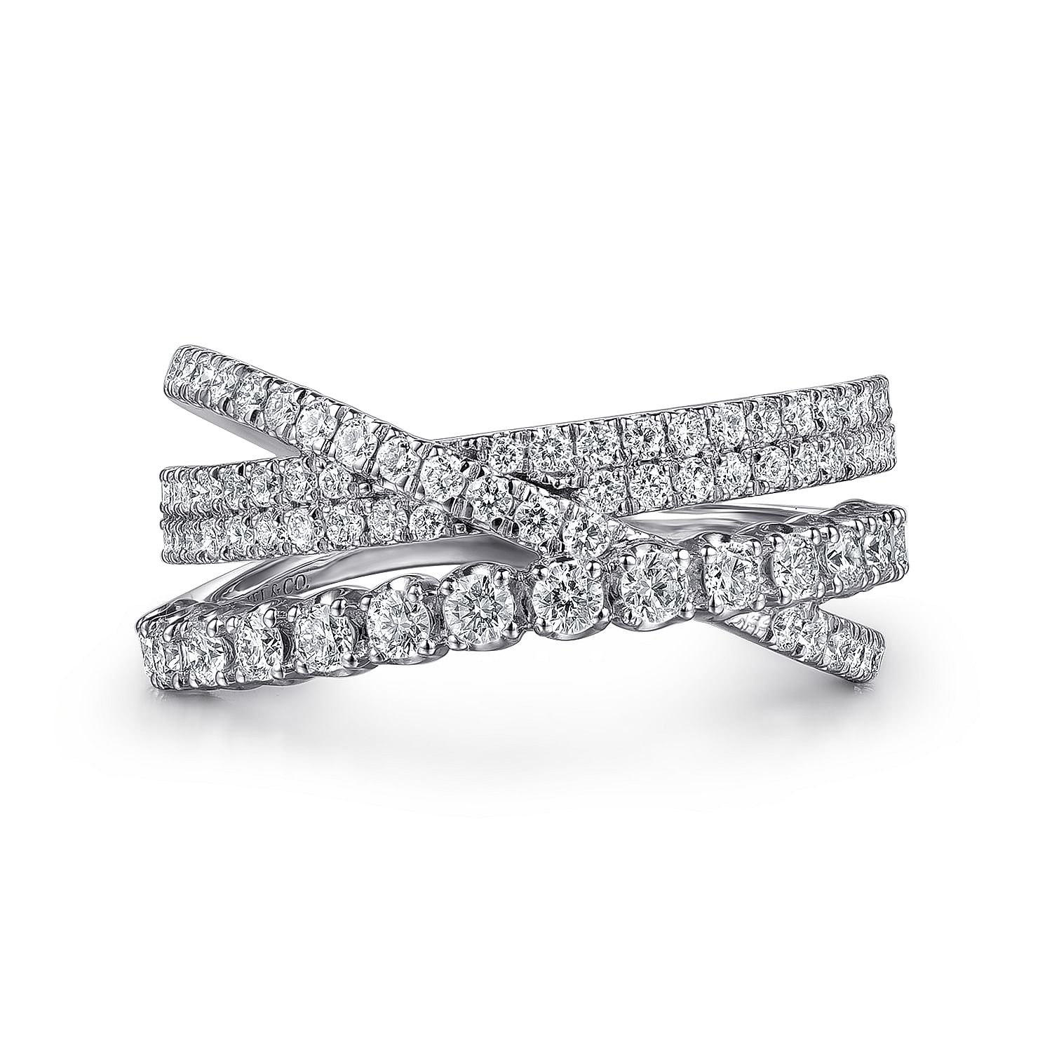 14K White Gold Diamond Criss Cross Ring 14K White Gold Diamond Criss Cross Ring