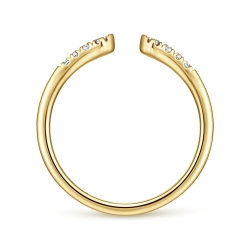 14K Yellow Gold Split Diamond Stackable Ring thumbnail 2