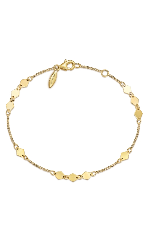 14K Yellow Gold Rhombus Stations Bracelet