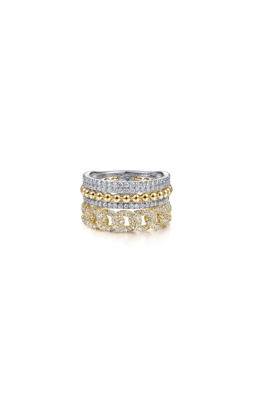 14K White-Yellow Gold Bujukan Diamond Easy Stackable Ring