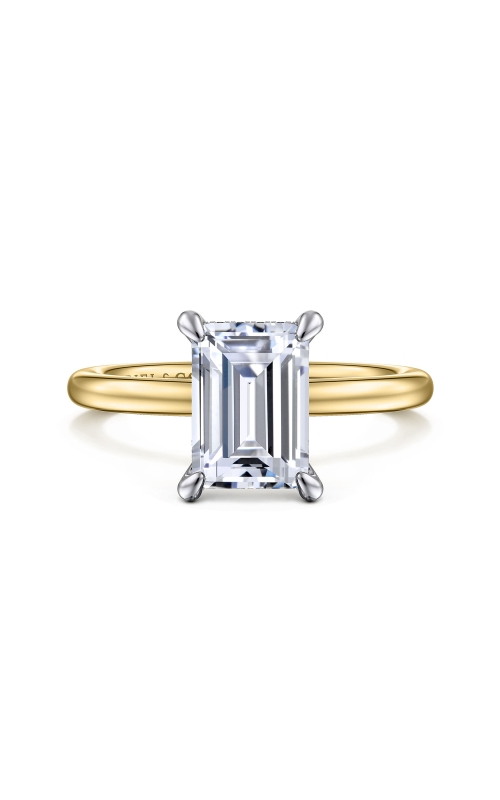 14K Mix Of White And Yellow Gold Diamond Engagement Ring