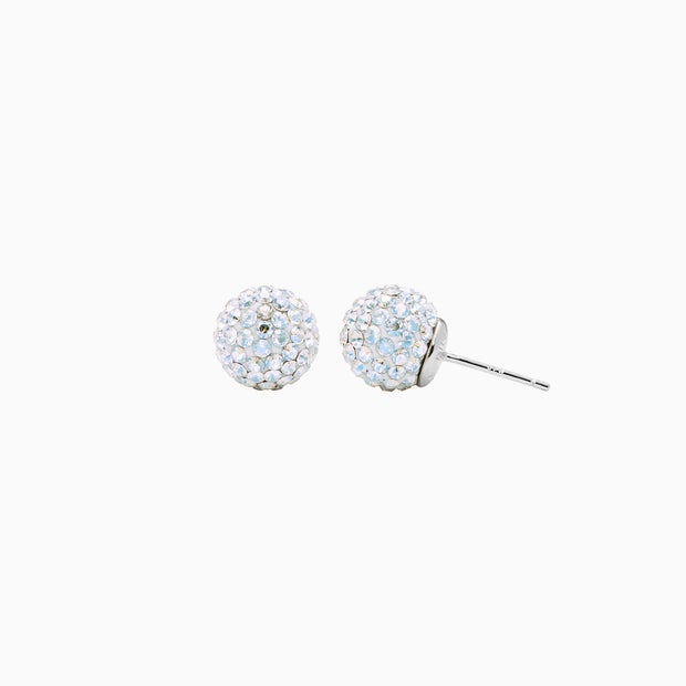 Medium Sparkle Ball Studs - April Moonlight Crystal Medium Sparkle Ball Studs - April Moonlight Crystal