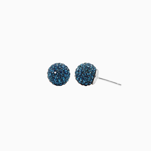 Medium Sparkle Ball Studs - September Navy Crystal Medium Sparkle Ball Studs - September Navy Crystal