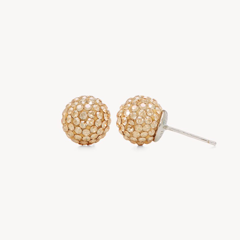 Medium Sparkle Ball Studs - November Golden Shadow Crystal Medium Sparkle Ball Studs - November Golden Shadow Crystal