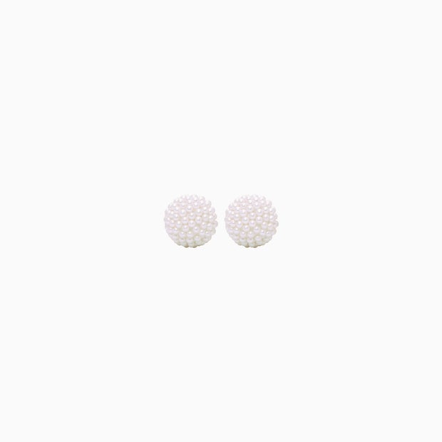 Small Sparkle Ball Studs - June Simulated Pearl