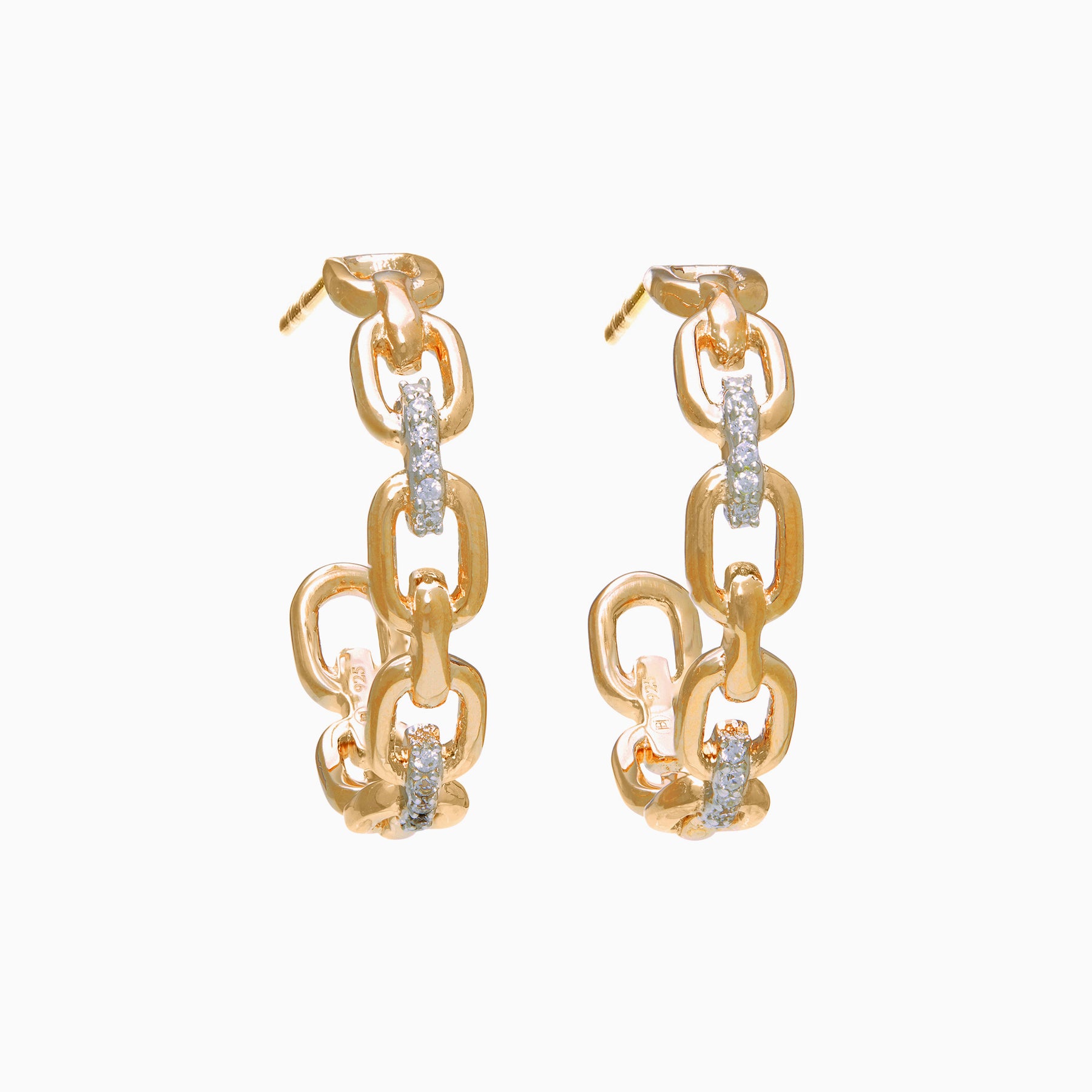 Emily Chain Hoop Earrings - Gold Emily Chain Hoop Earrings - Gold