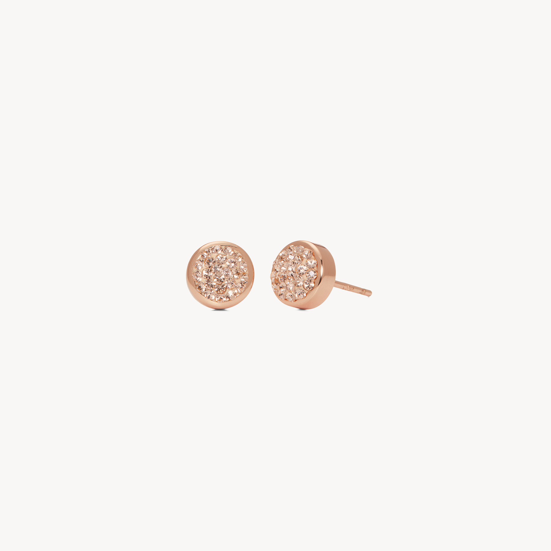 Sparkle Bezel Studs - Rose Gold