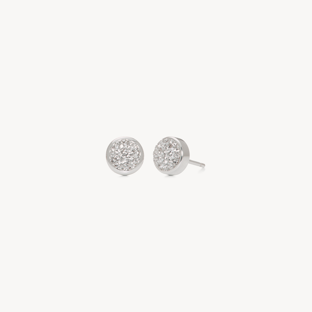 Sparkle Bezel Studs - White Sparkle Bezel Studs - White