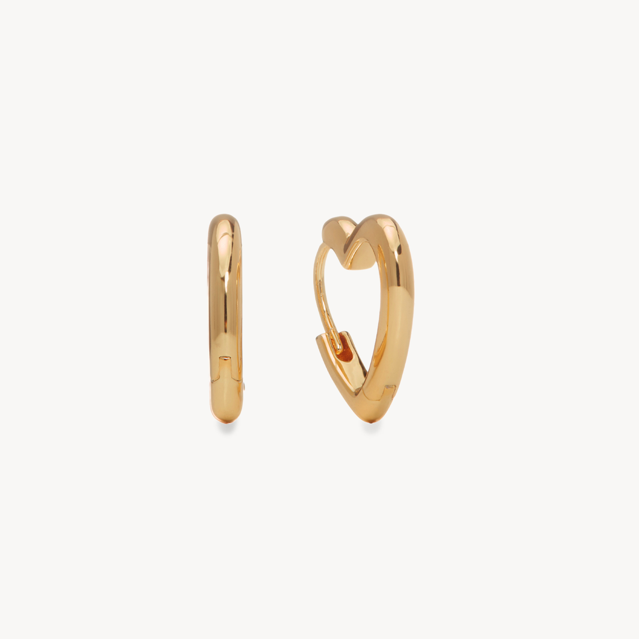 Heart Huggie Hoops - Gold Heart Huggie Hoops - Gold