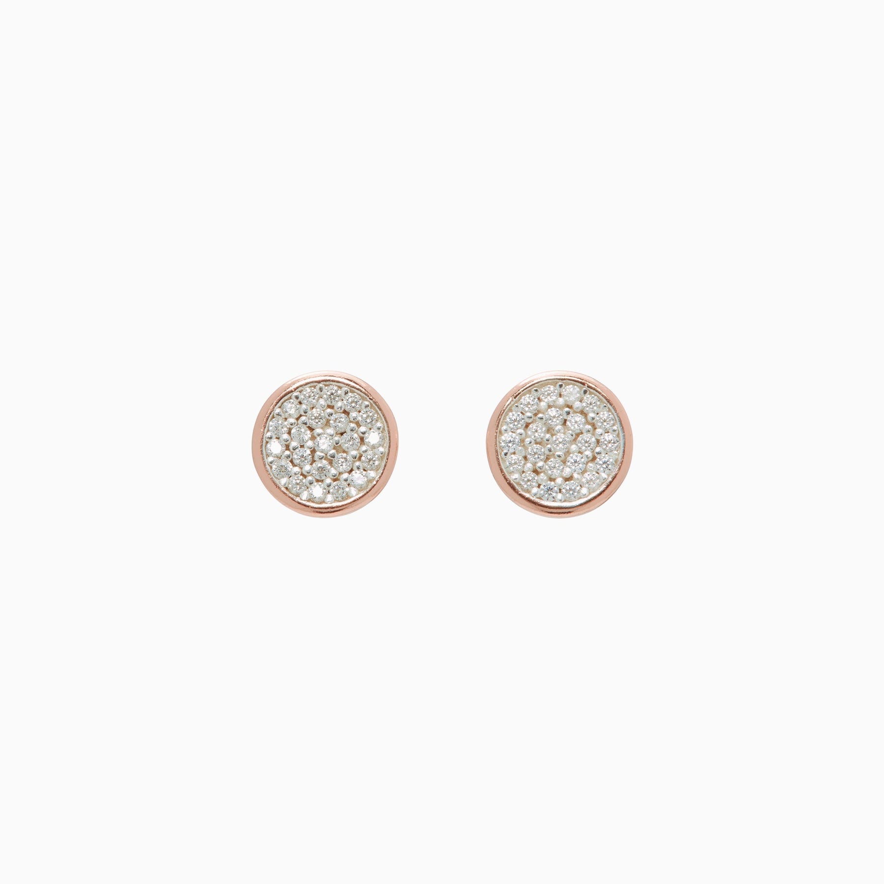 Mini Pavé Disc Studs - Rose Gold Mini Pavé Disc Studs - Rose Gold