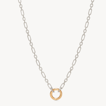 Figaro Charm Chain - Silver Chain - Gold Link Figaro Charm Chain - Silver Chain - Gold Link
