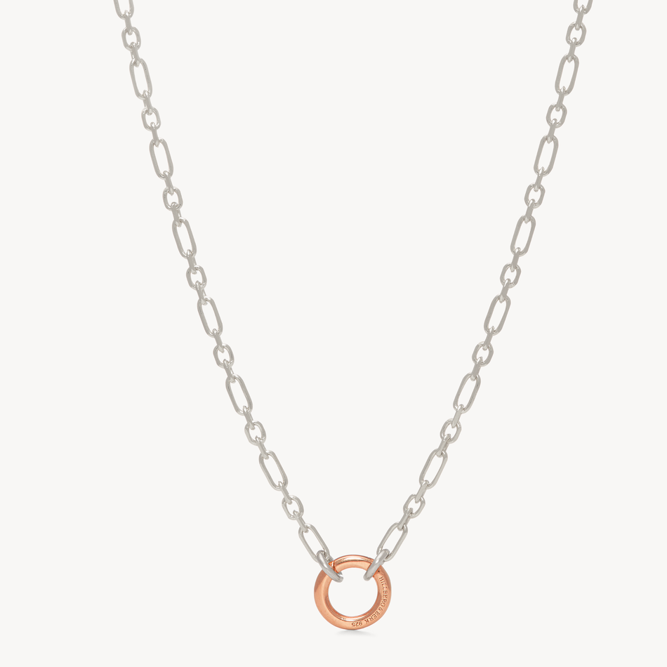 Figaro Charm Chain - Silver Chain - Rose Link Figaro Charm Chain - Silver Chain - Rose Link