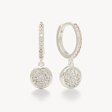 Sparkle Bezel Hoops - White Sparkle Bezel Hoops - White