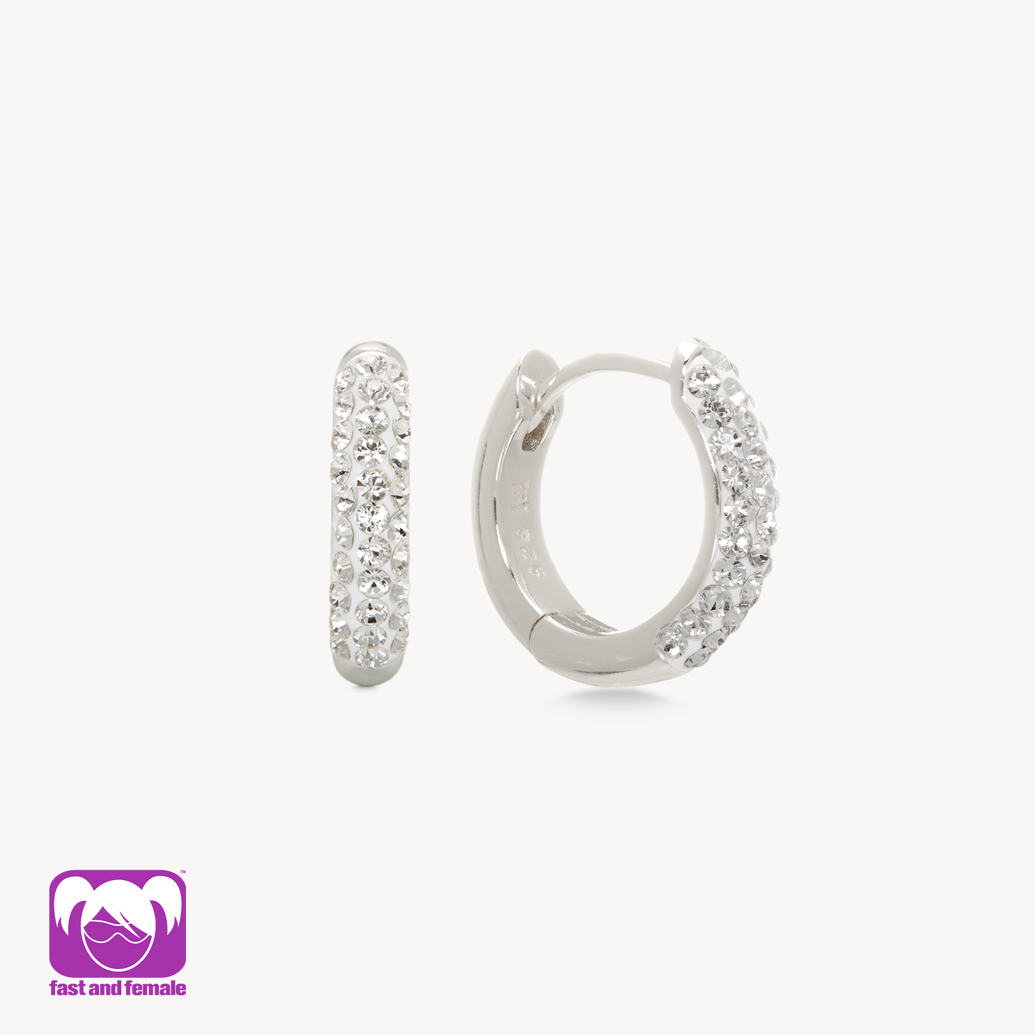 Always On Sparkle Hoops - White Always On Sparkle Hoops - White