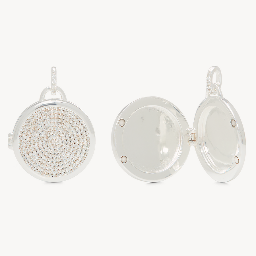 Keepsake Pave Locket - Silver Keepsake Pave Locket - Silver