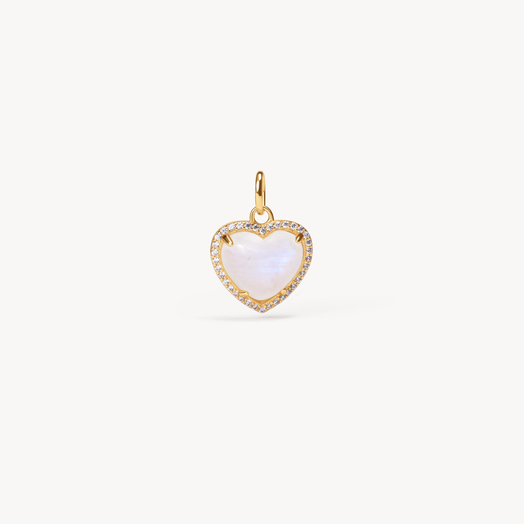 Rainbow Moonstone Heart - Gold Rainbow Moonstone Heart - Gold