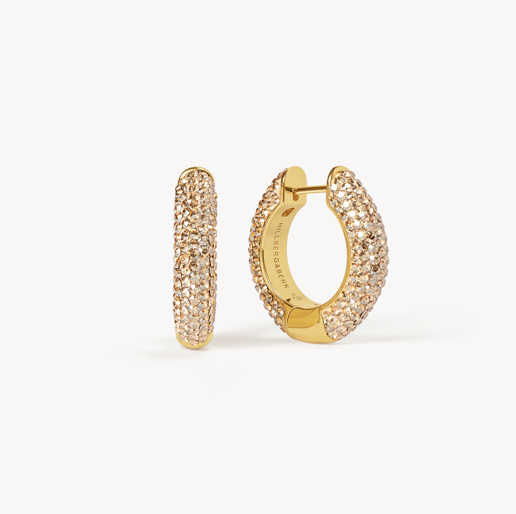 Sparkle Hoops - Medium - Soft Gold Sparkle Hoops - Medium - Soft Gold