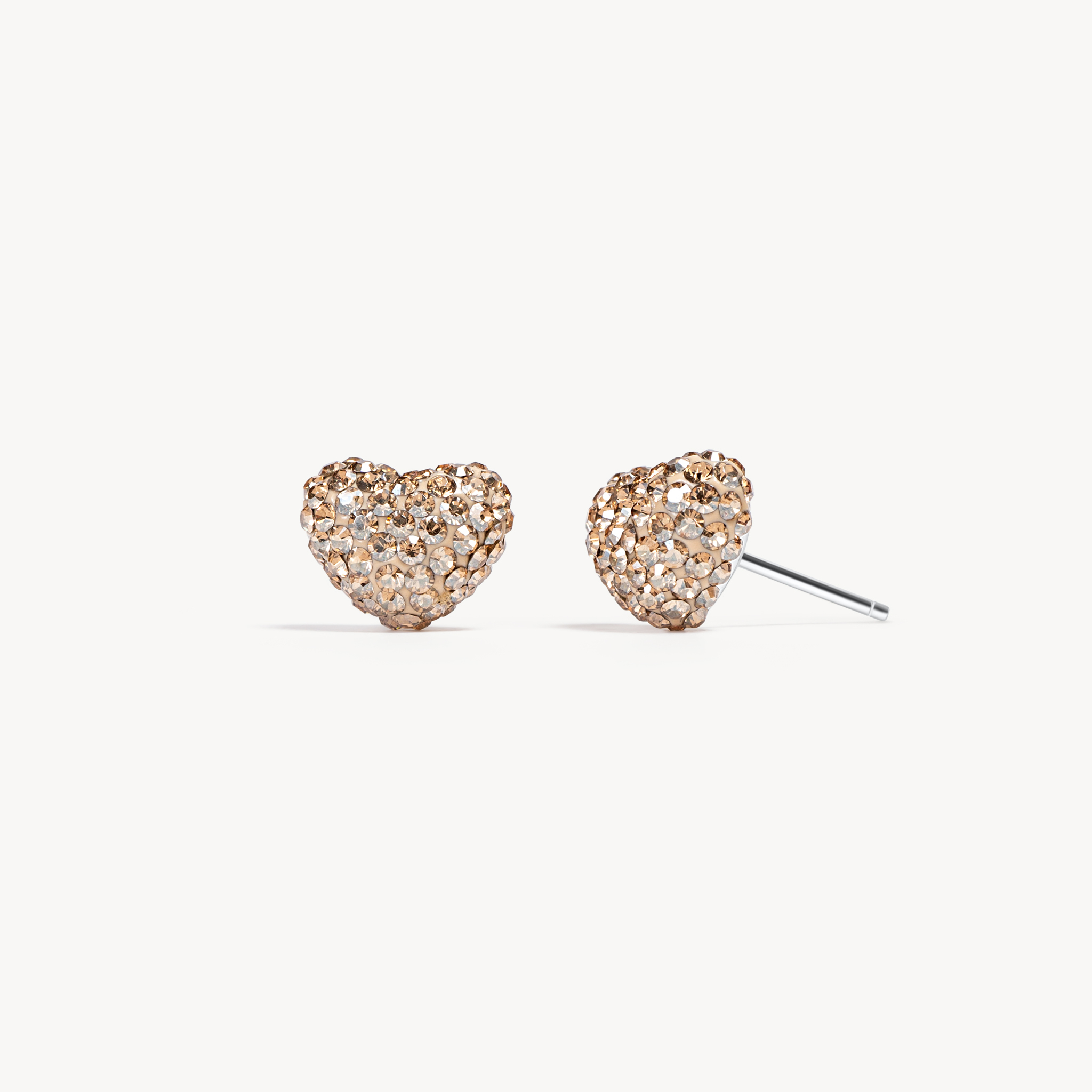 Sparkle Heart Studs - Soft Gold Sparkle Heart Studs - Soft Gold