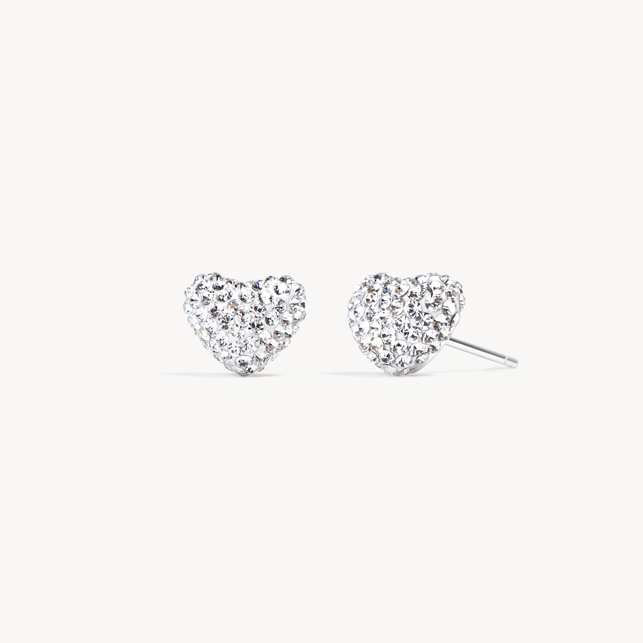 Sparkle Heart Studs - White Sparkle Heart Studs - White