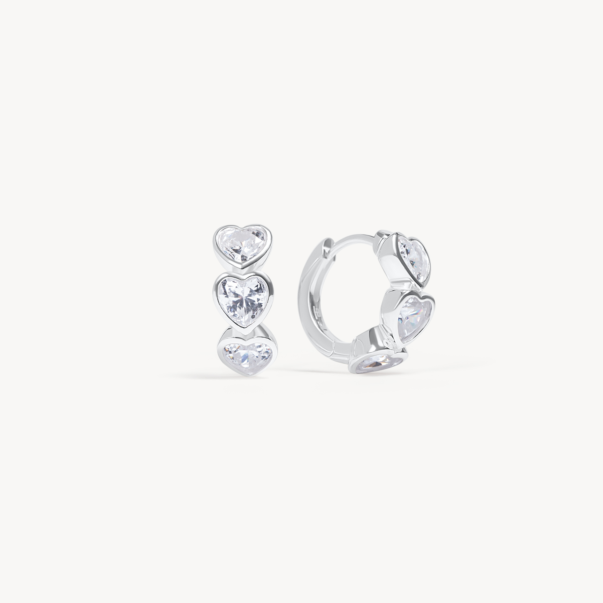 Adore Bezel Hoops - Silver Adore Bezel Hoops - Silver