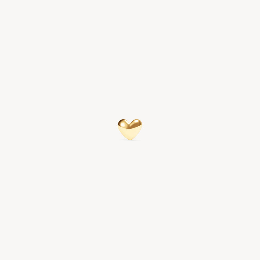 Single Mini Metal Heart Studs - Gold Single Mini Metal Heart Studs - Gold