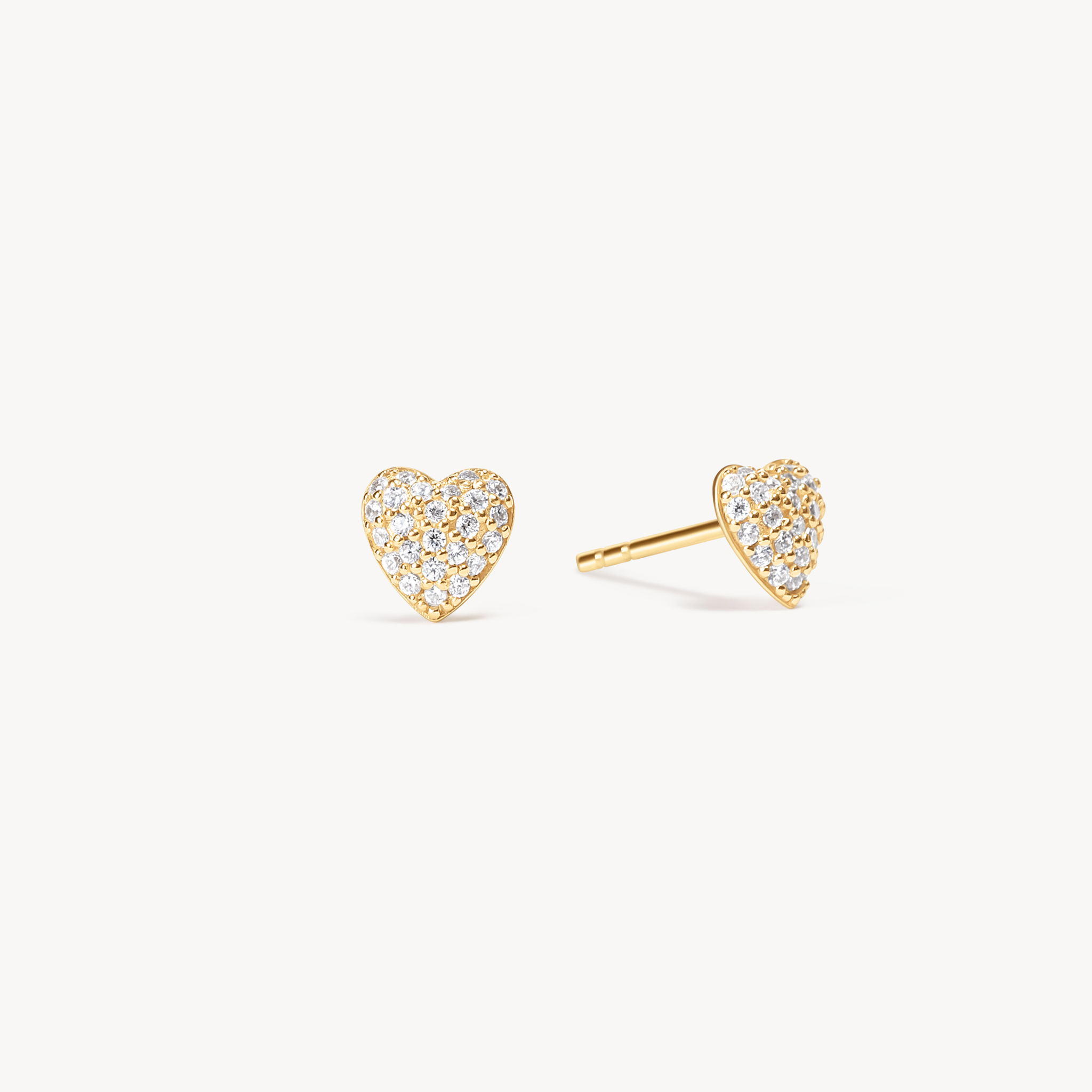 Mini Pave Heart Studs - Gold Mini Pave Heart Studs - Gold
