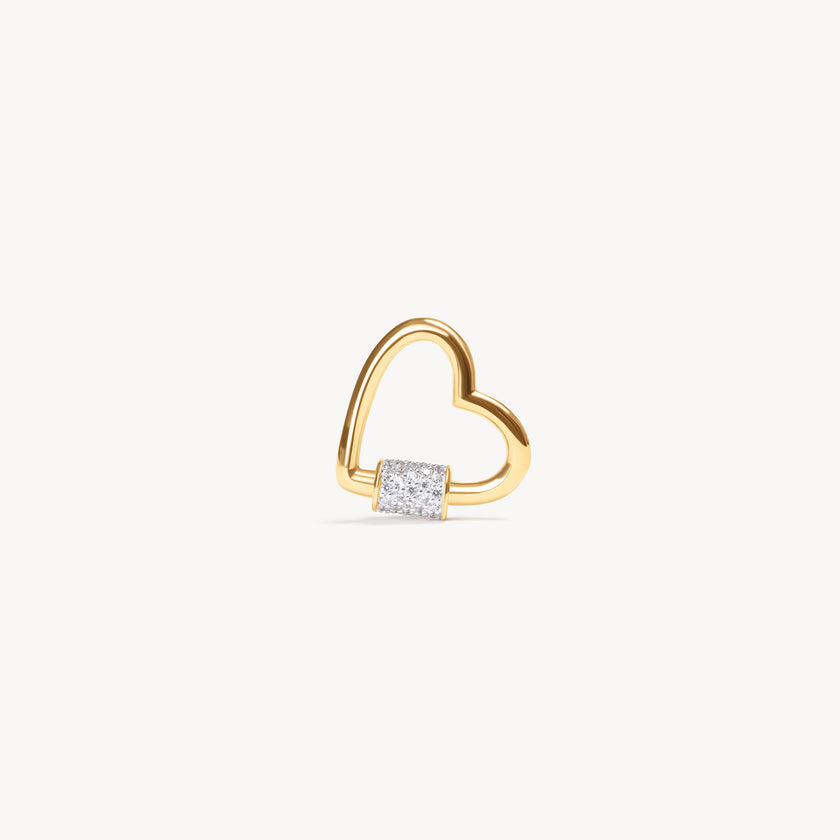 Heart Carabiner Twist Link Charm Holder - Gold Heart Carabiner Twist Link Charm Holder - Gold