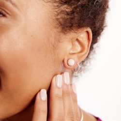 Small Sparkle Ball Studs - June Simulated Pearl thumbnail 2