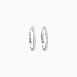 Pavé Hoops - Small - Silver thumbnail 1