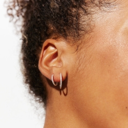 Pavé Hoops - Mini - Silver thumbnail 2