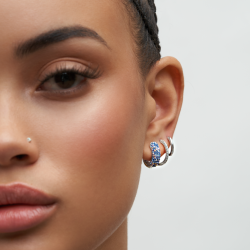 Sparkle Reversible Hoops - Skye/Chartreuse thumbnail 2